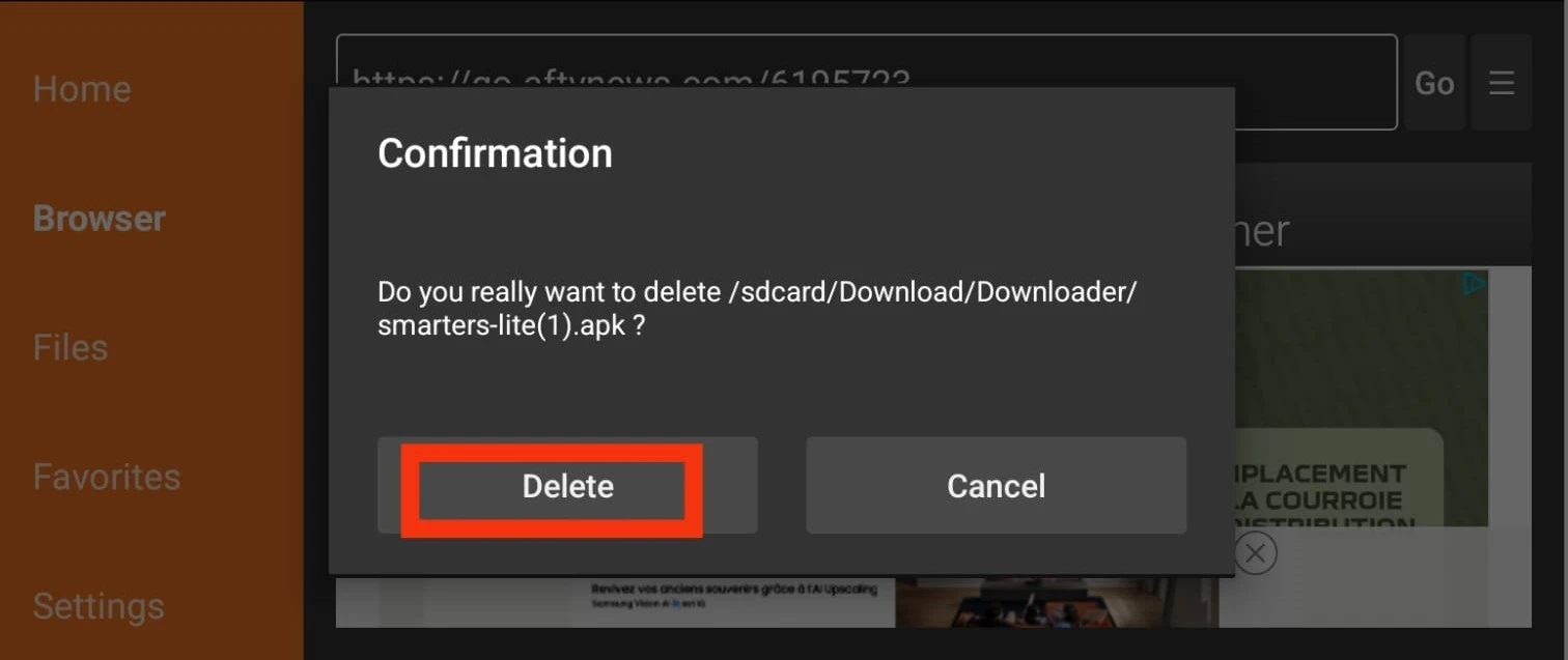 APK deleted FireStick